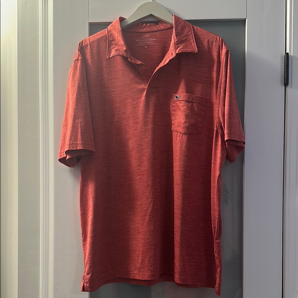 Vineyard Vines Red performance Polo Shirt Soft Knit Casual